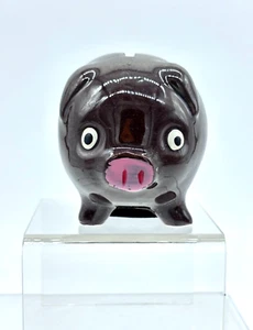 Alcanza de cerámica vintage japonesa pintada a mano nariz marrón rosa con tapón - Imagen 1 de 12