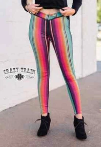 Crazy Train Inside Out Serape Leggings XL Cowgirl Western Southwestern Mexican - Bild 1 von 6
