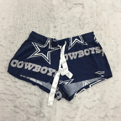 Dallas Cowboys Pajama Shorts Womens S Small Dark Blue Graphic Print Spell Out Cover