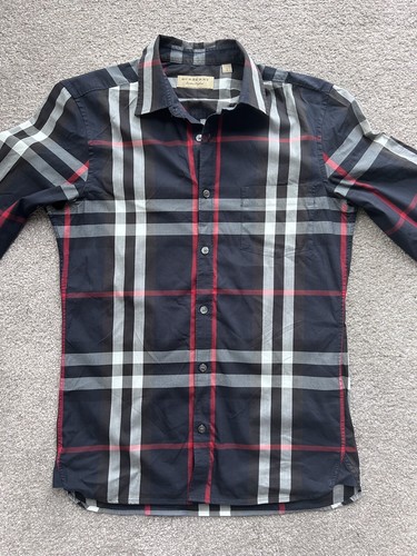 Camicia manica lunga Burberry taglia S Navy Richard nuova ma senza etichette