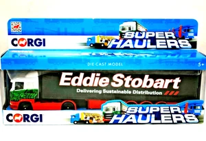 Camión Corgi 86646 SCANIA y remolque junto a la cortina en transporte por carretera EDDIE STOBART Ltd - Imagen 1 de 9