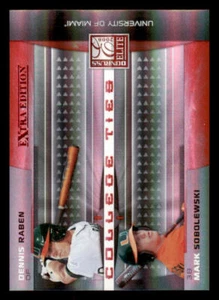 2008 Donruss Elite Extra Edition College Ties Red #28 Dennis Raben# /50 - Picture 1 of 2