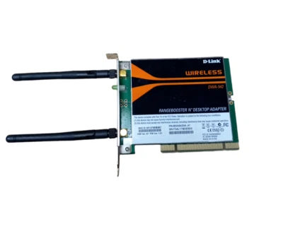 D-Link RANGEBOOSTER N DESKTOP WIFI PCI ADAPTER DWA-542 300Mbps with two Antennas - Image 1 of 4