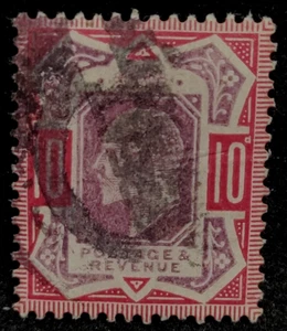MATT'S STAMPS SCOTT GREAT BRITAIN #137, 10-PENCE EDWARD VII ISSUE, USED CV$70 - Picture 1 of 3