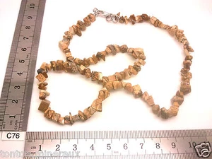 Barock Halskette Chips JASPIS LANDSCHAFT 45cm Naturstein Lithotherapie Reiki - Bild 1 von 1