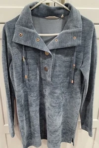 Soft Surroundings St Germain Tunic Sweater Womens medium Blue Chenille Pullover - Picture 1 of 4