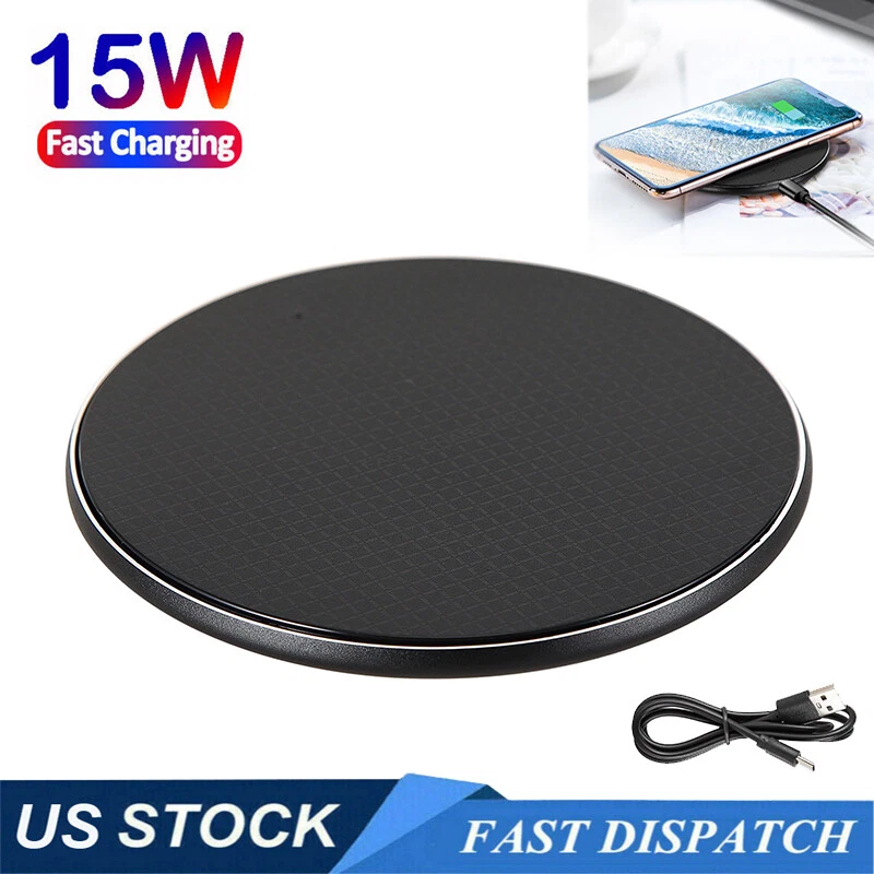 15W Wireless Fast Charger Charging Pad Dock for Samsung iPhone Android Phone US - Image 1 of 4
