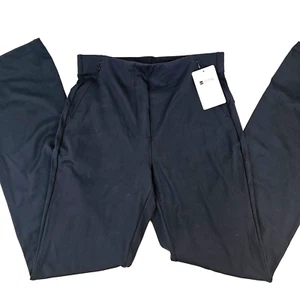 Women's Large Black 32in Inseam Yoga Dress Pants High Waisted Casual Pant Work - Picture 1 of 9