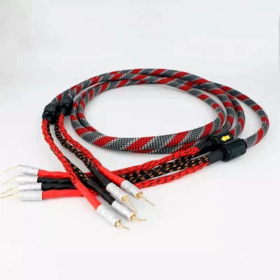 High-end OFC Copper Audio Speaker Cable Pin To Pin Banana Plug LoudSpeaker Cable - Image 1 of 4
