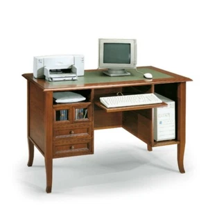 SCRIVANIA MOBILE PC 4 CASSETTI ARTE POVERA NOCE SCURO STUDIO UFFICIO CLASSICO - Photo 1 sur 13
