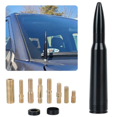 1X ANTENA BULLET PRETA 50 CAL para Chevrolet Silverado 1500/2500/3500/GMC SIERRA - Imagem 1 de 4