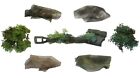 RC tank 1/16 scale upgrade set 2 model camouflage nets and reindeer moss bushes