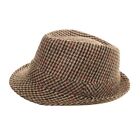 Tweedowy kapelusz damski męski chłopięcy Trilby fedora jodełka mieszanka wełny country classic 