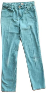 L.L. Bean Premium 1912 Jeans Teal Green Skinny Stretchy Girls Size 14 Slim - Picture 1 of 12