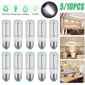 5-10pcs E12 LED Corn Light Bulb 6500K Candelabra Daylight Workshop Garage Lamp - Picture 1 of 9
