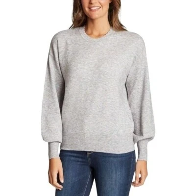 Suéter ELLA MOSS Gris Jaspeado con Cuello Festoneado Moteado Suave M Juniors Foto 1 de 4