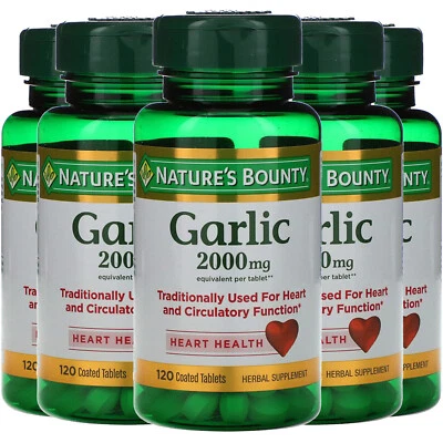 Nature's Bounty, (5 Pack) Garlic, 2,000 mg, 120 Coated Tablets - Image 1 of 4