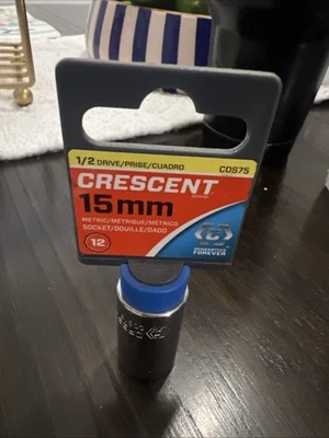 Crescent 1/2" Drive 15mm 12 Pt Chrome Metric Socket,No CDS75N - Image 1 of 3