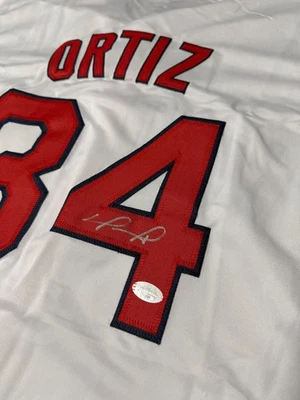 David “Big Papi” Ortiz Firmado Autografiado Personalizado Medias Rojas de Boston con Certificado de Autenticidad JSA Foto 1 de 4
