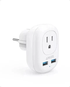 Anker European Travel PowerExtend Adaptateur Secteur Prise USB A9211 - Blanc - Photo 1/3