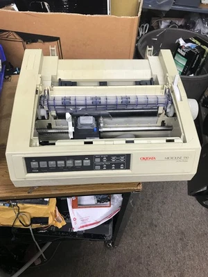 OKIDATA MICROLINE 590 GE 5293A missing  POWERS supplay  extra , NO CRACKS. - Image 1 of 4