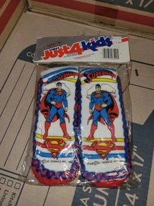 Sealed Vintage DC Comics 1982 Superman Slipper Socks - Just 4 Kids - Picture 1 of 2