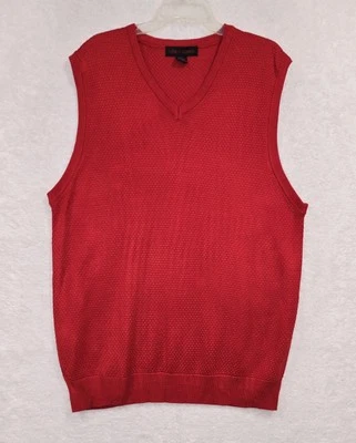 LINEA UOMO Men's Red Knit V-Neck Pullover Sweater Vest Size XL 100% Acrylic - Image 1 of 4