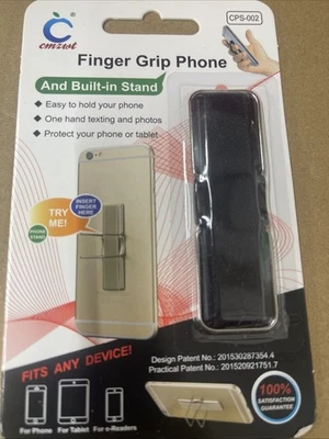Smartphones Finger Grip Stand Strap CPS-002 Cell Phone Holder Adhesive BLACK - Image 1 of 2