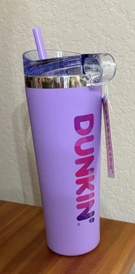 RARO - NUEVO Vaso Dunkin' 2025 Acero Inoxidable Tacto Suave 24oz/PÚRPURA/NUEVO CON ETIQUETAS Foto 1 de 4