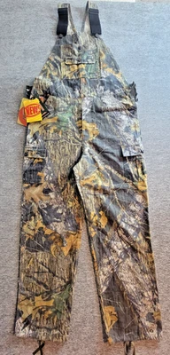 Mossy Oak Field Staff Bib Overalls Mens L Realtree Camo Hunting Outdoors Zip Fly - Image 1 of 4