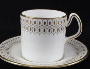 Coalport CHATEAU GOLD & WHITE Demitasse Cup & Saucer GREAT CONDITION - Picture 1 of 3