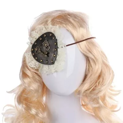  Halloween Carnival Party Pirate Punk  Rivet Leather Single Eye Mask Cosplay  - Image 1 of 4