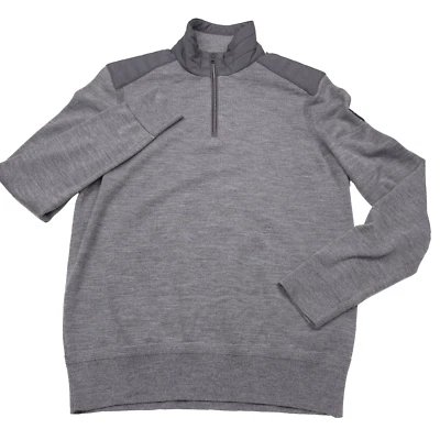 $398 Polo Ralph Lauren Gray Wool Quarter Zip Sweater Mens Size Medium - Image 1 of 4