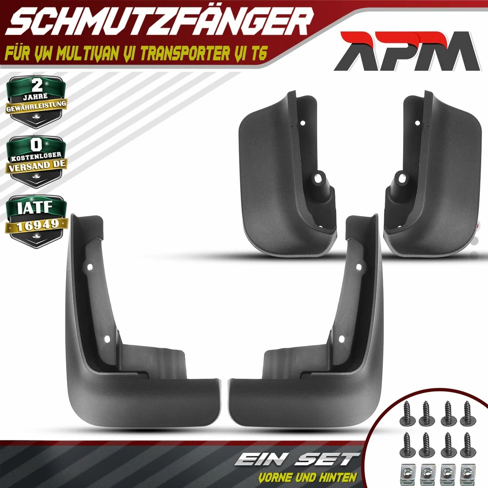4x Guardabarros Protector Delantero Trasero para VW Transporter VI Multivan T6 - Imagen 1 de 4