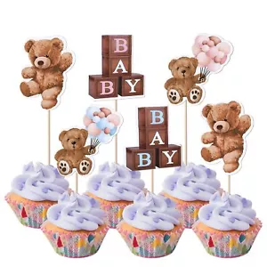 Rsstarxi 36 Pack Baby Bear Cupcake Toppers Bear Theme Birthday Party Decorations - Picture 1 of 7