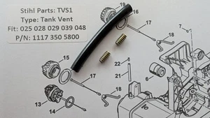 Kit de línea de ventilación de tanque Stihl. Se adapta a: 021 023 025 028 029 038 039 + P/N: 1117 350 5800 - Imagen 1 de 6