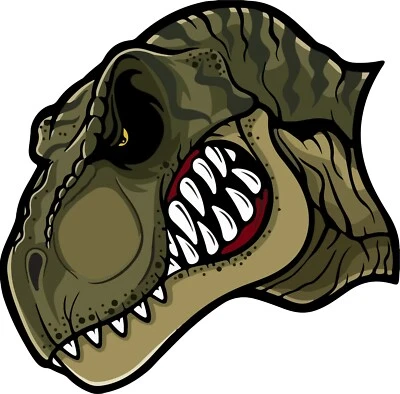 T-Rex FACE LEFT 3M STICKER TREX T REX USA DINO DECAL DINOSAURS LIKE RAPTOR