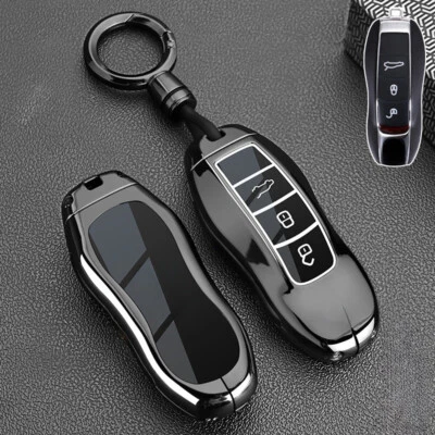For Porsche Cayenne Macan Panamera Boxster 911 Zinc Alloy TPU Car Key Case Cover Foto 1 de 4