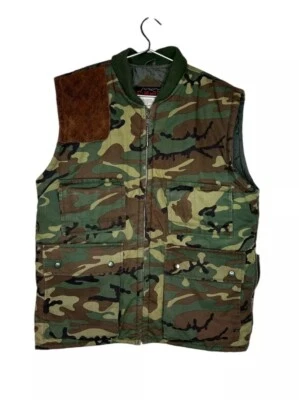 Chaleco de Colección St Moritz Para Hombres Medio Bosque Camuflaje Caza Bolsa Cremallera Foto 1 de 4