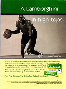 1998 Ginsana Energizer Scottie Pippen  Vintage Print Ad - Ephemera Full Page - Picture 1 of 1