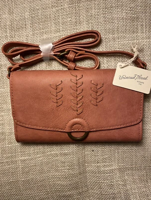 Ring Embroidery Snap Closure  Crossbody Bag Faux Leather Universal Thread - Image 1 of 4