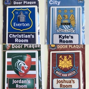 ** BNIW EVERTON, MAN. CITY & WEST HAM DOOR PLAQUES WITH NAMES - GENUINE MERCH ** - Picture 1 of 5