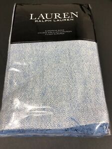 Ralph Lauren MARLEY Linen Blend Euro Pillow Sham Light Blue w/Fringe New $135
