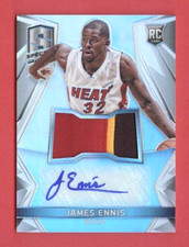 2014-15 SPECTRA BKB James Ennis SP AUTO/3-COLOR PATCH RC PRIZM REFRCTR CARD #114