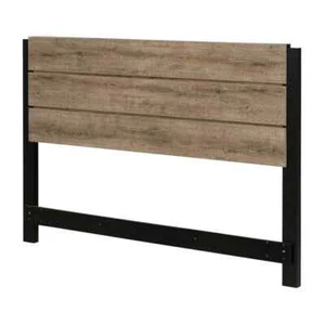 Munich Weathered Oak and Matte Black Full Headboard - Picture 1 of 4