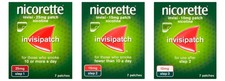6 x Nicorette Step 1/2/3 10mg, 15mg, 25mg Invisi Patch (Pack of 7
