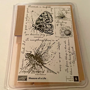 Stampin Up! 2006 - Measure of a Life - 5 Butterfly Dragonfly Bee Rubber Stamps - Picture 1 of 8