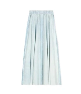 NWT Cabana Girls Size 14 Year Marine Acid Wash Light Blue Cotton Seam Maxi Skirt - Picture 1 of 4