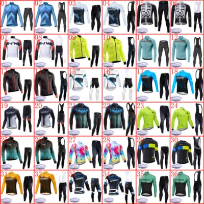 Conjunto de jersey de ciclismo de invierno para hombre polar térmico trajes de bicicleta deportes al aire libre uniforme Foto 1 de 4