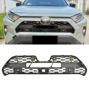 Black Front Grille Fits For Toyota RAV4 2019 - 2023 Grill With LED Lights - Picture 1 of 8